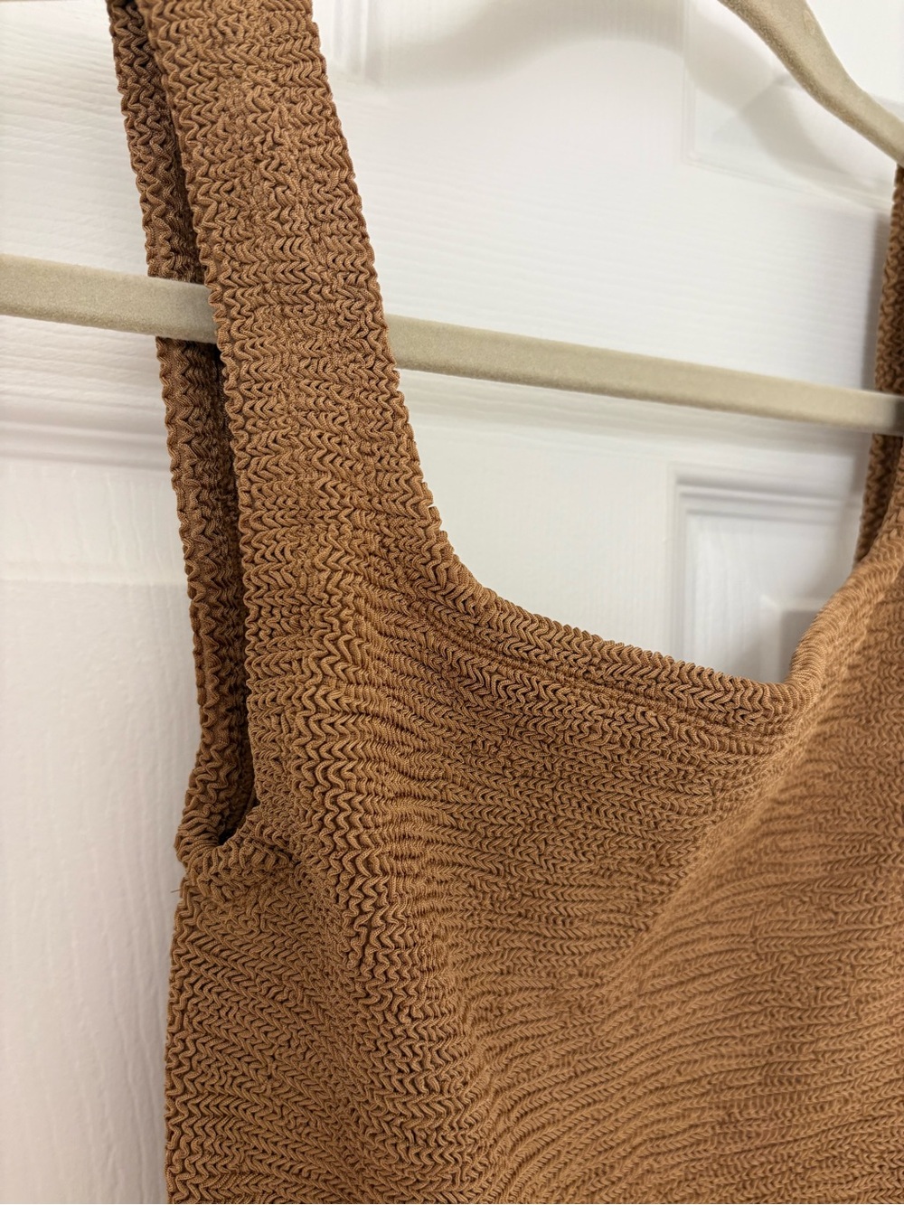 Hunza G Brown Textured One-Piece Swimsuit - Picture 8 of 9